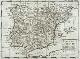 Mapa da Espanha e Portugal, 1731